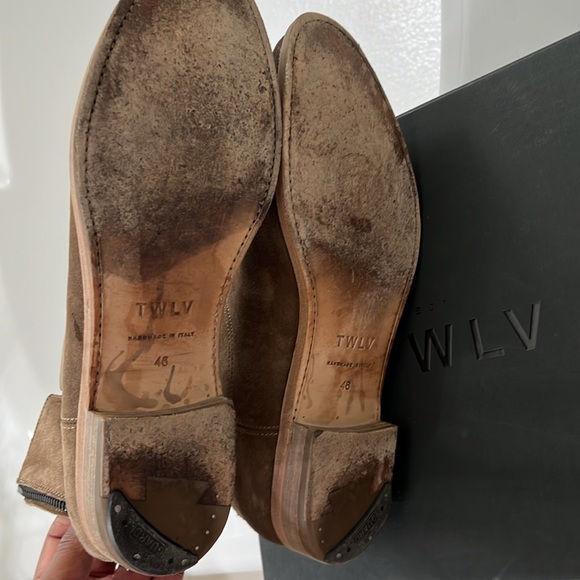 T W L V Full, Italian handmade leather zipper boots, in sand suede leather. - Picture 2 of 10